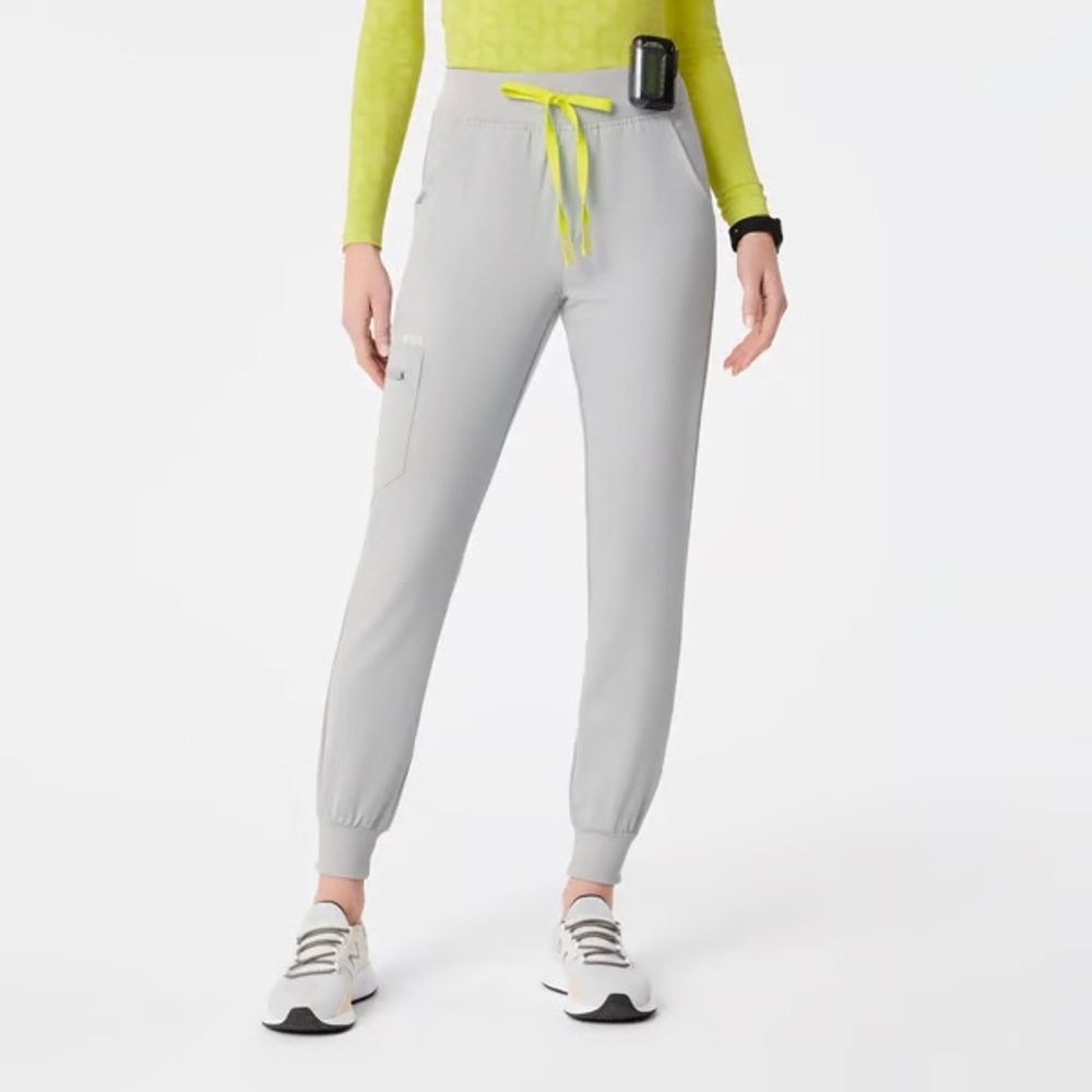 Figs - High waisted Zamora scrubs in silver arrows (Tall XL)
